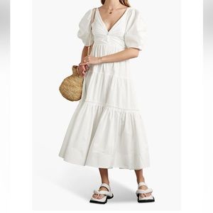 LA LIGNE NEW YORK Twist-front cotton-poplin midi dress